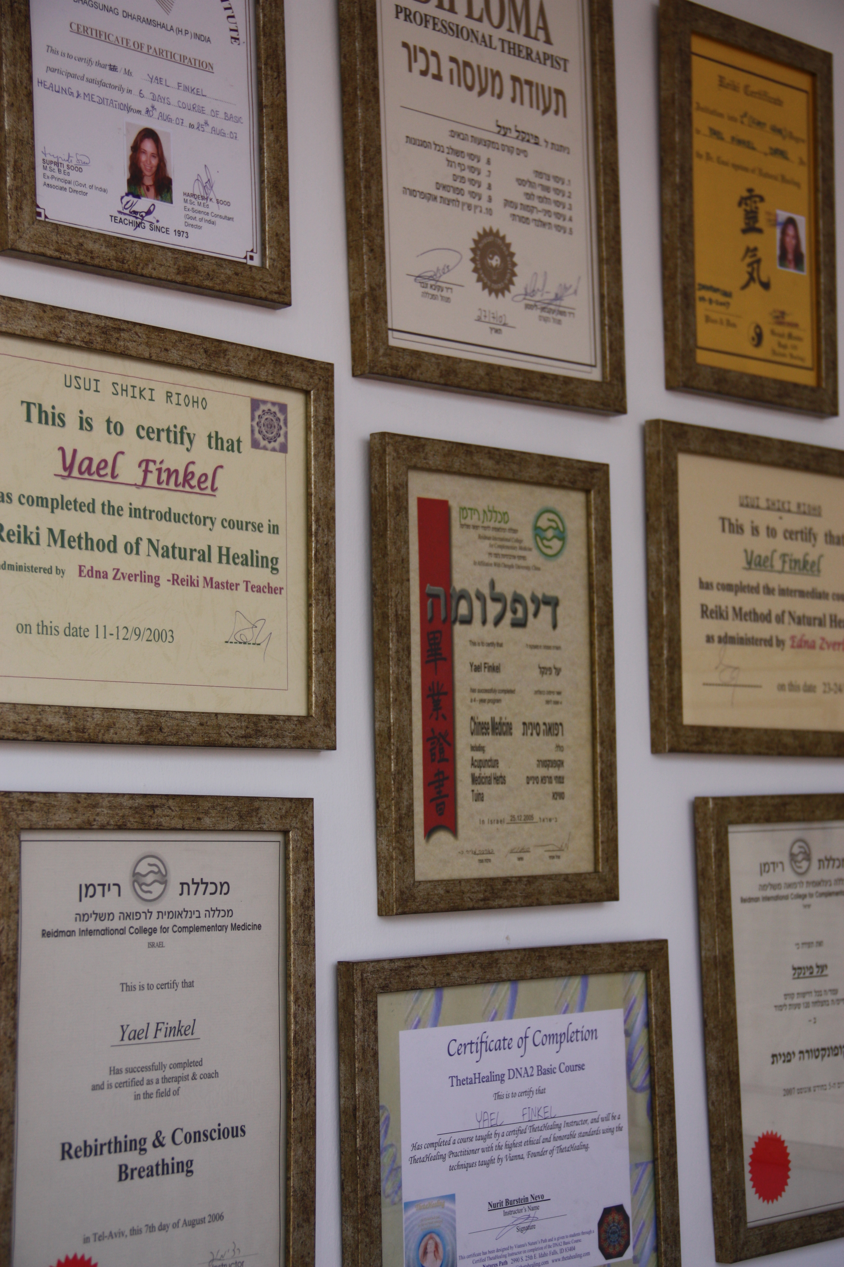 תעודות יעל פיינר